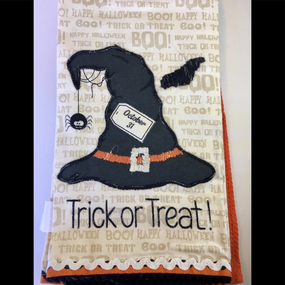 3 Halloween Witch Hat Oct 31 Kitchen Towels Treat